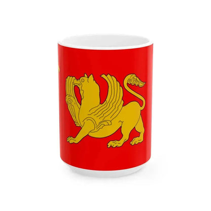 Flag of Kaspi Municipality (Georgia) White Coffee Mug 15oz - Go Mug Yourself