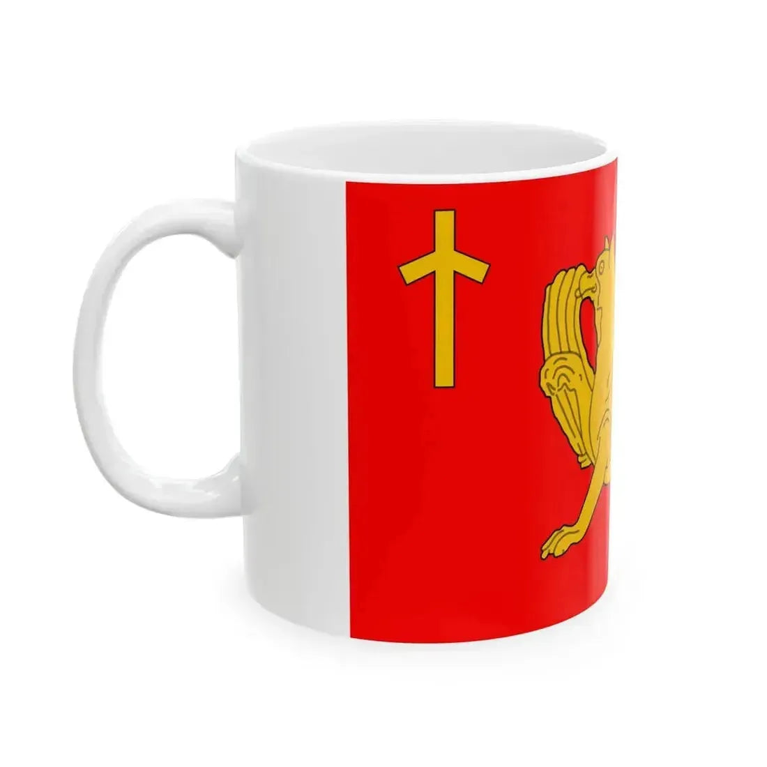 Flag of Kaspi Municipality (Georgia) White Coffee Mug - Go Mug Yourself