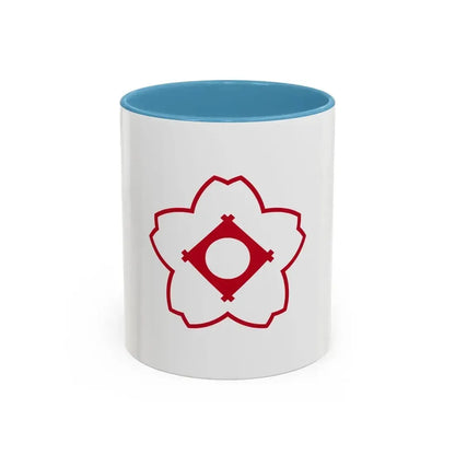 Flag of Kasugai Aichi Japan - Accent Coffee Mug 11oz Light Blue - Go Mug Yourself