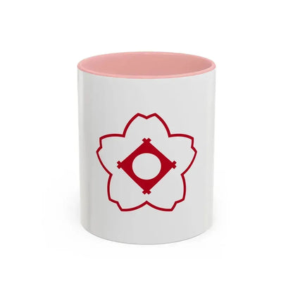 Flag of Kasugai Aichi Japan - Accent Coffee Mug 11oz Pink - Go Mug Yourself