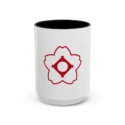 Flag of Kasugai Aichi Japan - Accent Coffee Mug 15oz Black - Go Mug Yourself