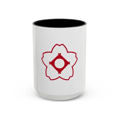 Flag of Kasugai Aichi Japan - Accent Coffee Mug 15oz Black - Go Mug Yourself