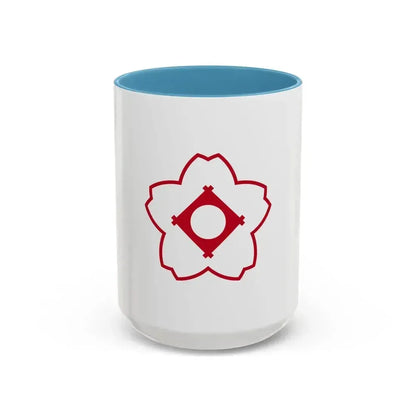 Flag of Kasugai Aichi Japan - Accent Coffee Mug 15oz Light Blue - Go Mug Yourself
