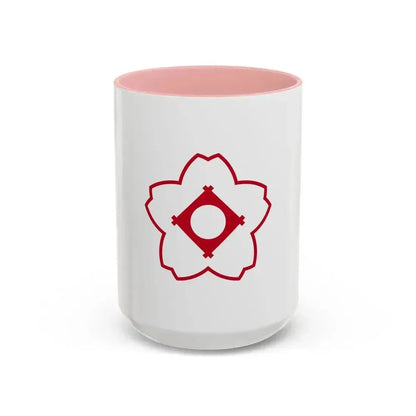 Flag of Kasugai Aichi Japan - Accent Coffee Mug 15oz Pink - Go Mug Yourself