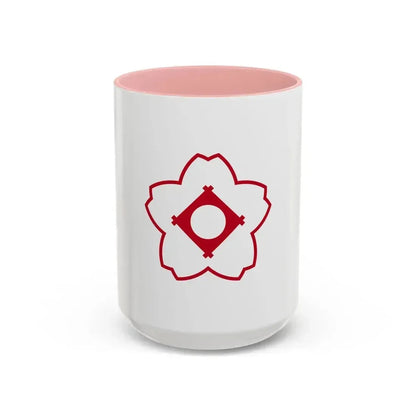 Flag of Kasugai Aichi Japan - Accent Coffee Mug 15oz Pink - Go Mug Yourself