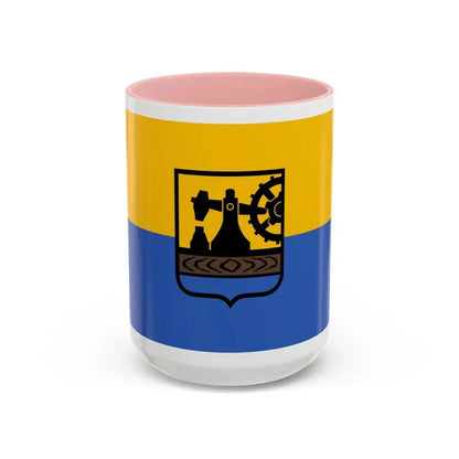 Flag of Katowice Poland - Accent Coffee Mug 15oz Pink - Go Mug Yourself