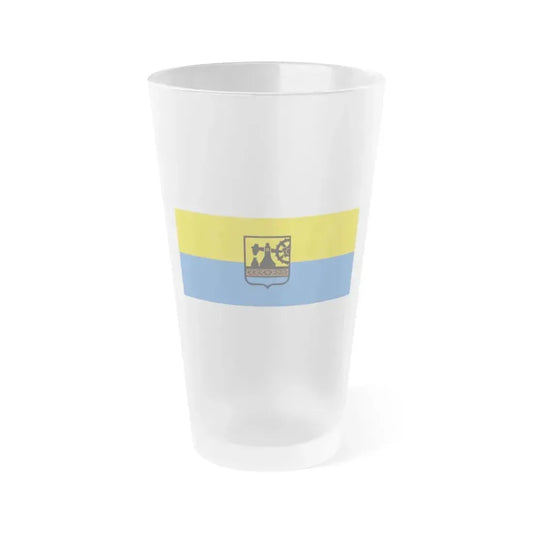 Flag of Katowice Poland - Frosted Pint Glass 16oz 16oz Frosted - Go Mug Yourself