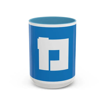 Flag of Katsushika ku Tokyo Japan - Accent Coffee Mug 15oz Light Blue - Go Mug Yourself