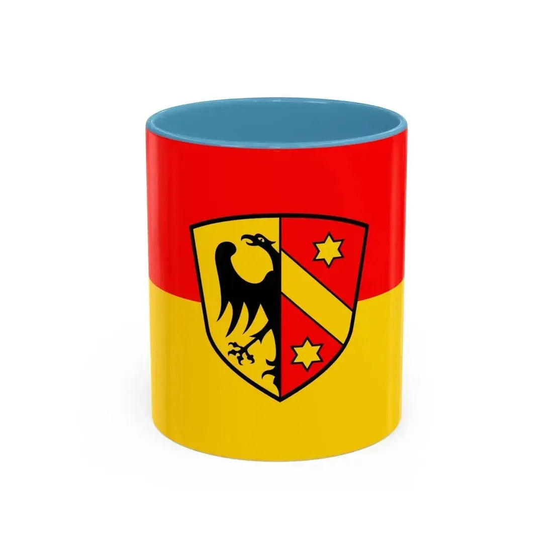Flag of Kaufbeuren Germany - Accent Coffee Mug 11oz Light Blue - Go Mug Yourself