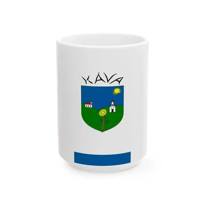 Flag of Kava (Hungary) White Coffee Mug 15oz - Go Mug Yourself