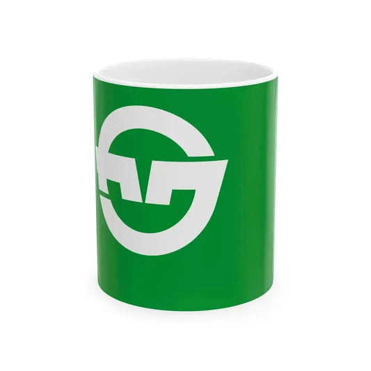 Flag of Kawauchi Fukushima (Japan) White Coffee Mug 11oz - Go Mug Yourself