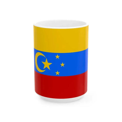 Flag of Kazakhstan 1992 proposal author unknown (Kazakhstan) White Coffee Mug 15oz - Go Mug Yourself