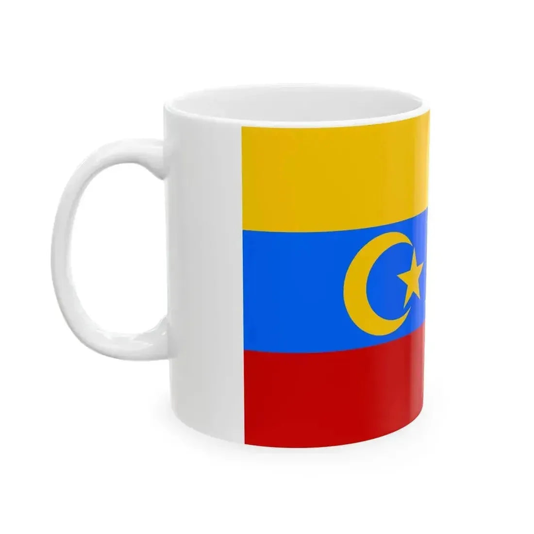 Flag of Kazakhstan 1992 proposal author unknown (Kazakhstan) White Coffee Mug - Go Mug Yourself