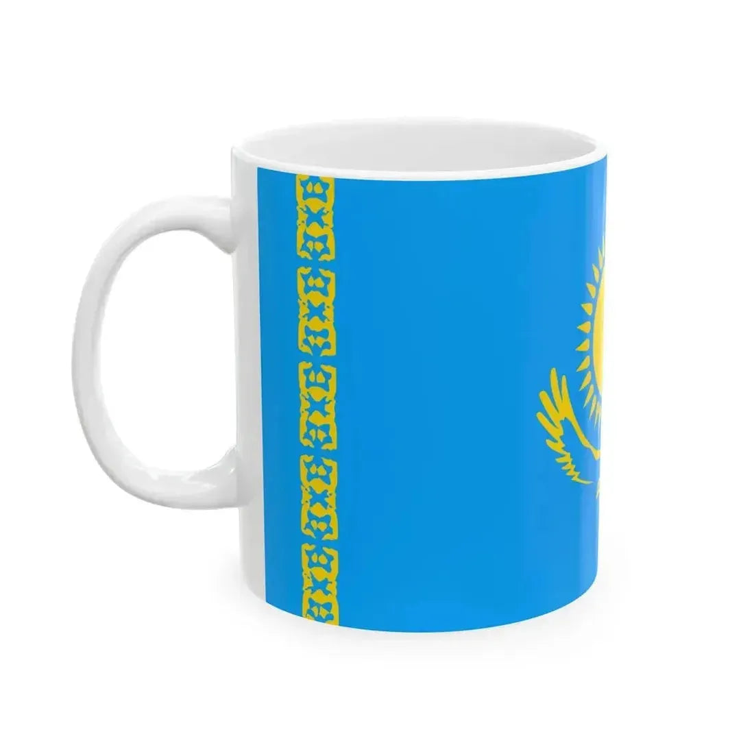 Flag of Kazakhstan 1992 variant (Kazakhstan) White Coffee Mug - Go Mug Yourself