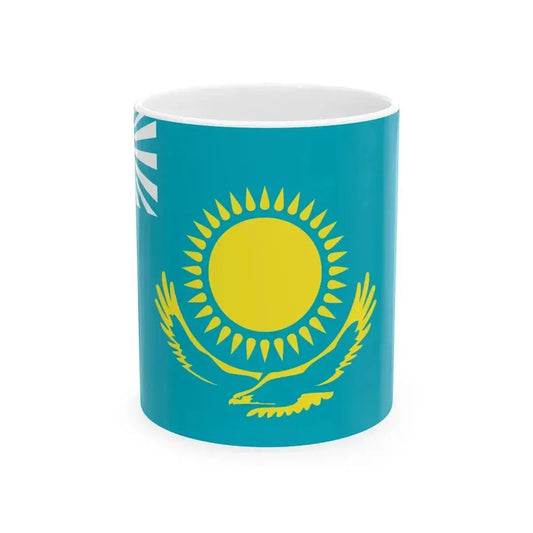 Flag of Kazakhstan Air Defense Forces (Kazakhstan) White Coffee Mug 11oz - Go Mug Yourself