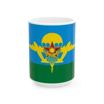 Flag of Kazakhstan Airborne Troops (Kazakhstan) White Coffee Mug 15oz - Go Mug Yourself