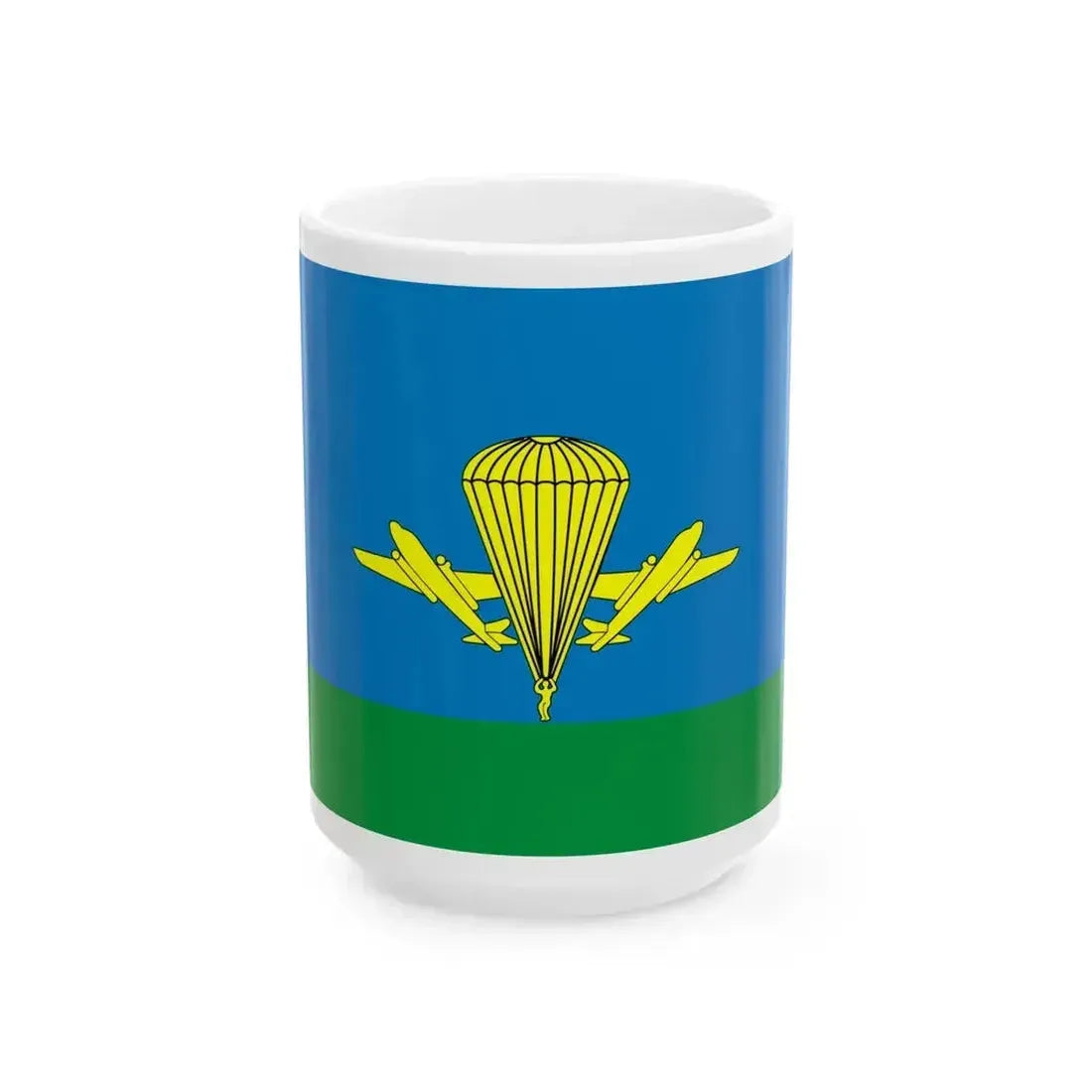Flag of Kazakhstan Airmobile forces (Kazakhstan) White Coffee Mug 15oz - Go Mug Yourself