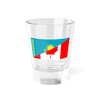 Flag of Kazakhstan and Canada (Canada) Shot Glass 1.5oz 1.5oz - Go Mug Yourself