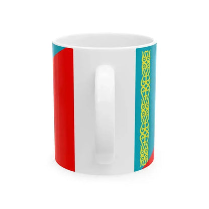 Flag of Kazakhstan and Canada (Canada) White Coffee Mug - Go Mug Yourself