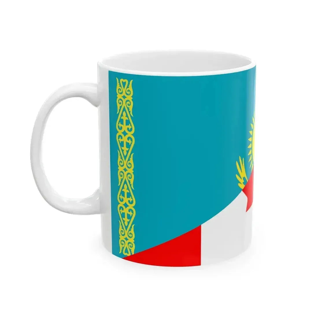 Flag of Kazakhstan and Canada (Canada) White Coffee Mug - Go Mug Yourself