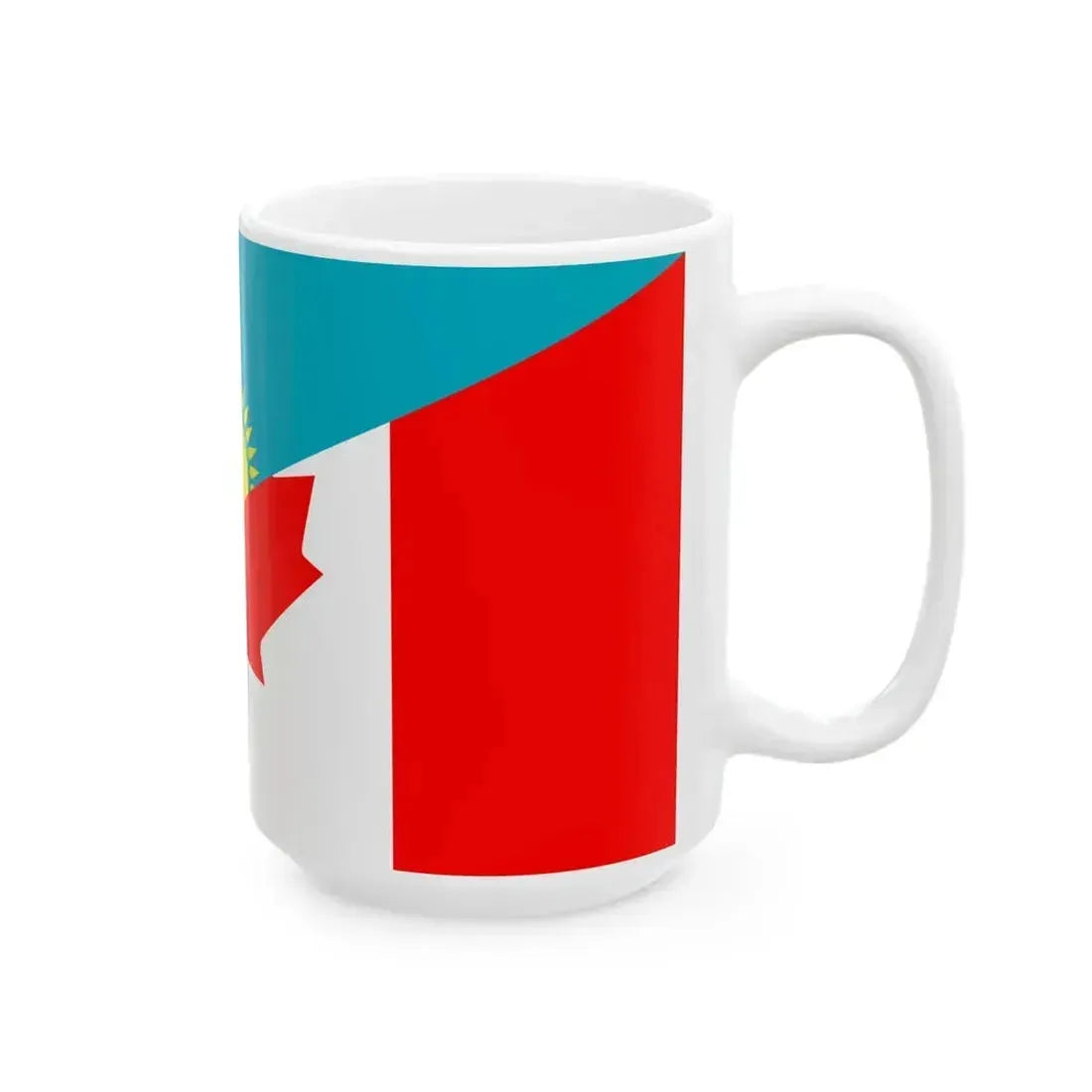 Flag of Kazakhstan and Canada (Canada) White Coffee Mug - Go Mug Yourself
