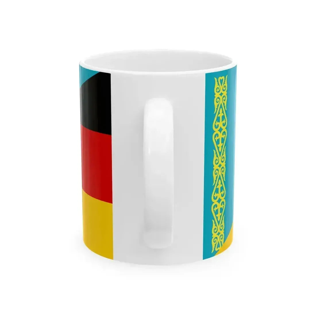 Flag of Kazakhstan and Germany (Germany) White Coffee Mug - Go Mug Yourself