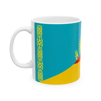 Flag of Kazakhstan and Germany (Germany) White Coffee Mug - Go Mug Yourself