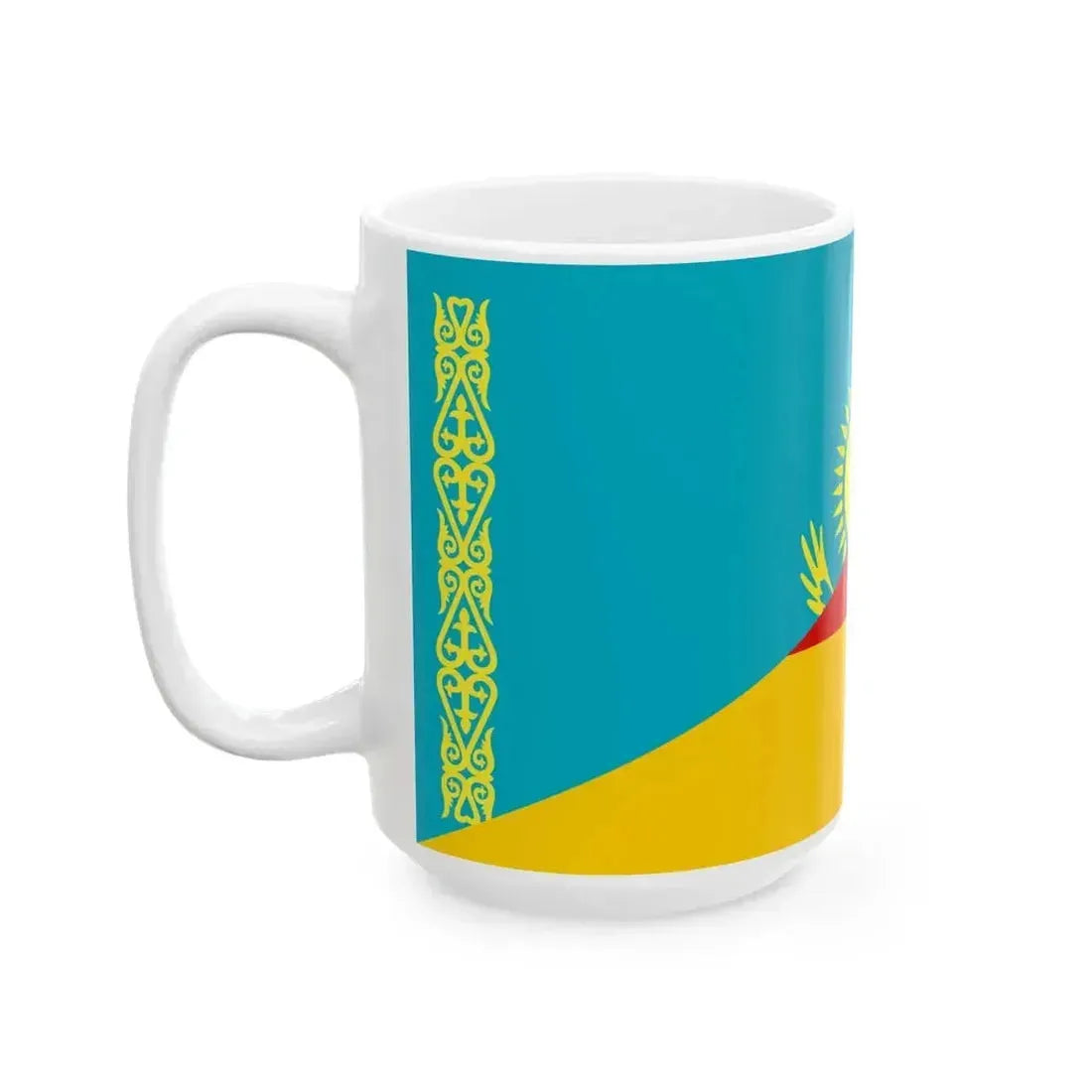 Flag of Kazakhstan and Germany (Germany) White Coffee Mug - Go Mug Yourself