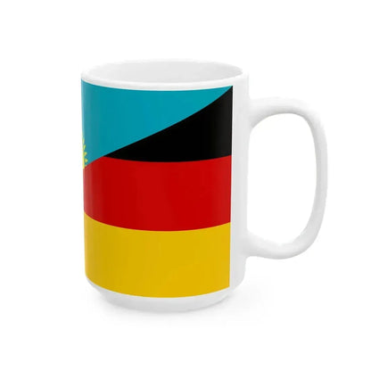 Flag of Kazakhstan and Germany (Germany) White Coffee Mug - Go Mug Yourself