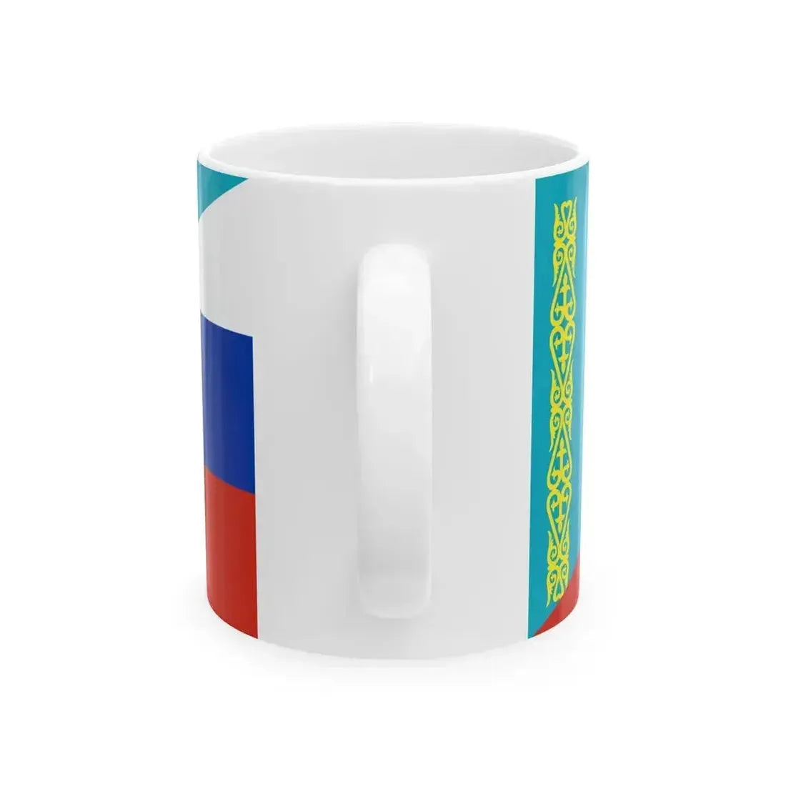 Flag of Kazakhstan and Russia (Kazakhstan) White Coffee Mug - Go Mug Yourself