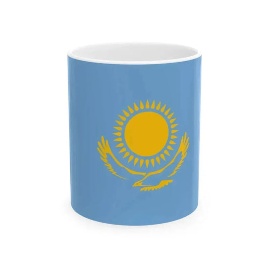 Flag of Kazakhstan argentine blue colours (Kazakhstan) White Coffee Mug 11oz - Go Mug Yourself