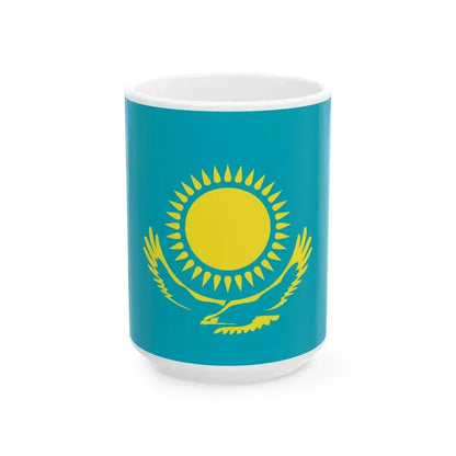 Flag of Kazakhstan Army (Kazakhstan) White Coffee Mug 15oz - Go Mug Yourself