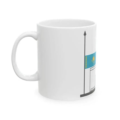 Flag of kazakhstan at half-staff (Kazakhstan) White Coffee Mug - Go Mug Yourself