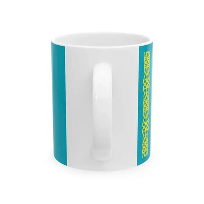 Flag of Kazakhstan (Kazakhstan) White Coffee Mug - Go Mug Yourself