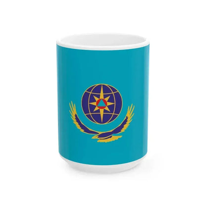 Flag of Kazakhstan Ministry of Extraordinary Situations (Kazakhstan) White Coffee Mug 15oz - Go Mug Yourself