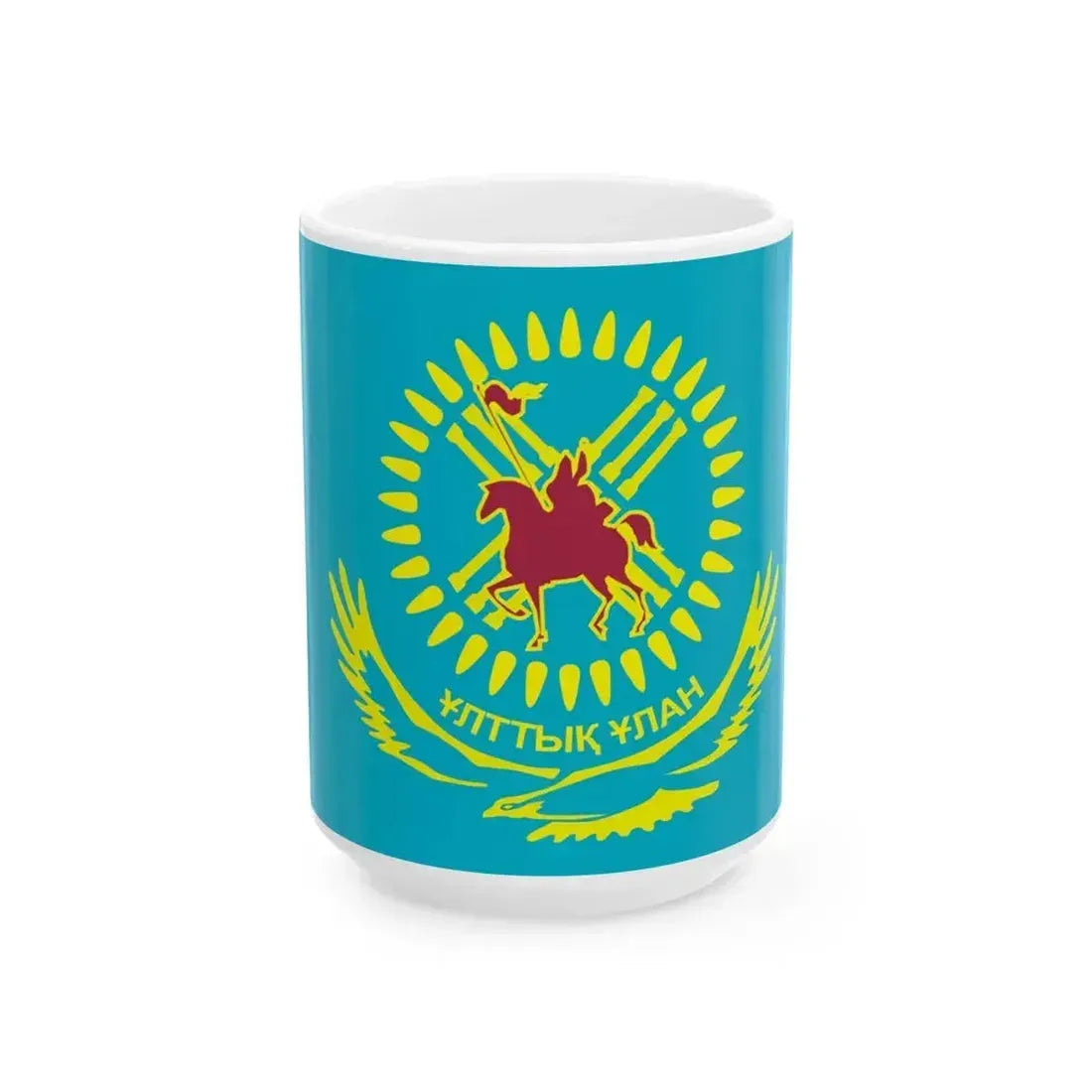 Flag of Kazakhstan National Guard (Kazakhstan) White Coffee Mug 15oz - Go Mug Yourself