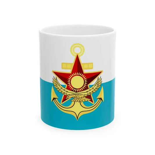 Flag of Kazakhstan Naval Forces (Kazakhstan) White Coffee Mug 11oz - Go Mug Yourself