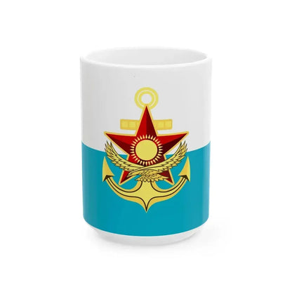 Flag of Kazakhstan Naval Forces (Kazakhstan) White Coffee Mug 15oz - Go Mug Yourself