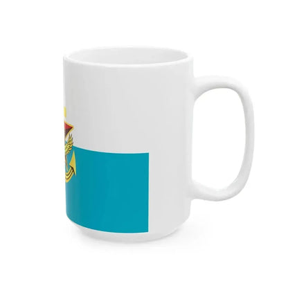Flag of Kazakhstan Naval Forces (Kazakhstan) White Coffee Mug - Go Mug Yourself