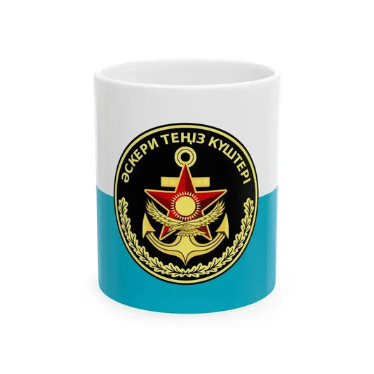 Flag of Kazakhstan Naval Infantry (Kazakhstan) White Coffee Mug 11oz - Go Mug Yourself