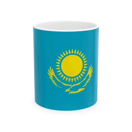 Flag of Kazakhstan President of Kazakhstan website (Kazakhstan) White Coffee Mug 11oz - Go Mug Yourself