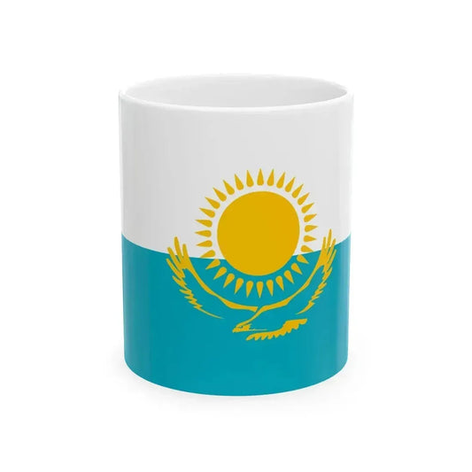 Flag of Kazakhstan Unofficial civil (Kazakhstan) White Coffee Mug 11oz - Go Mug Yourself