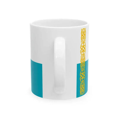 Flag of Kazakhstan Unofficial civil (Kazakhstan) White Coffee Mug - Go Mug Yourself