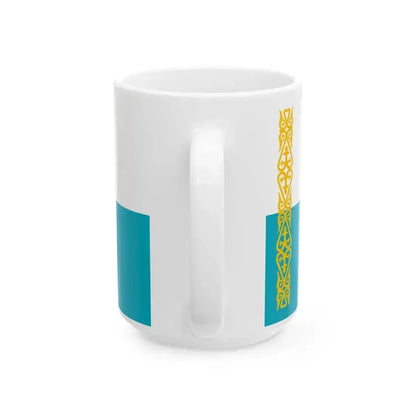 Flag of Kazakhstan Unofficial civil (Kazakhstan) White Coffee Mug - Go Mug Yourself