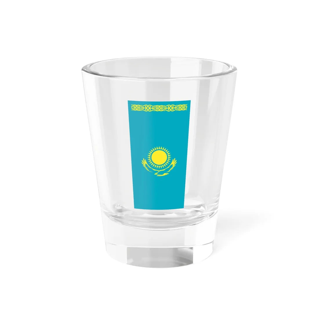 Flag of Kazakhstan vertical (Kazakhstan) Shot Glass 1.5oz 1.5oz - Go Mug Yourself