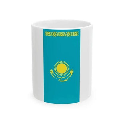 Flag of Kazakhstan vertical (Kazakhstan) White Coffee Mug 11oz - Go Mug Yourself