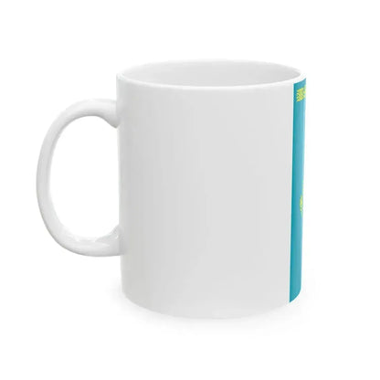 Flag of Kazakhstan vertical (Kazakhstan) White Coffee Mug - Go Mug Yourself