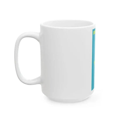 Flag of Kazakhstan vertical (Kazakhstan) White Coffee Mug - Go Mug Yourself