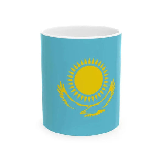 Flag of Kazakhstan WFB 2000 (Kazakhstan) White Coffee Mug 11oz - Go Mug Yourself