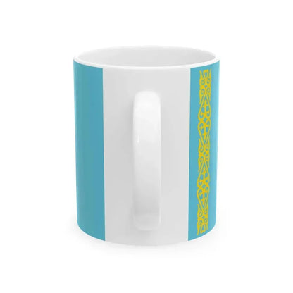 Flag of Kazakhstan WFB 2000 (Kazakhstan) White Coffee Mug - Go Mug Yourself